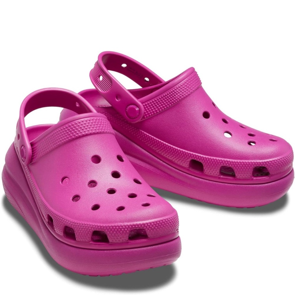 NWT Crocs Women's Classic Crush Clog Fuchsia Fun Pink Platform Women’s size 9